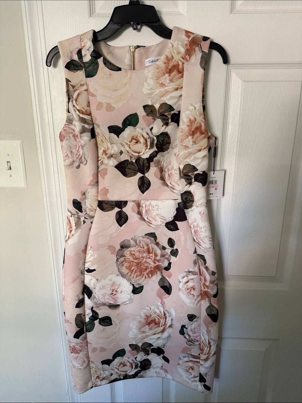 Calvin Klein Blush Pink Floral Sheath Dress